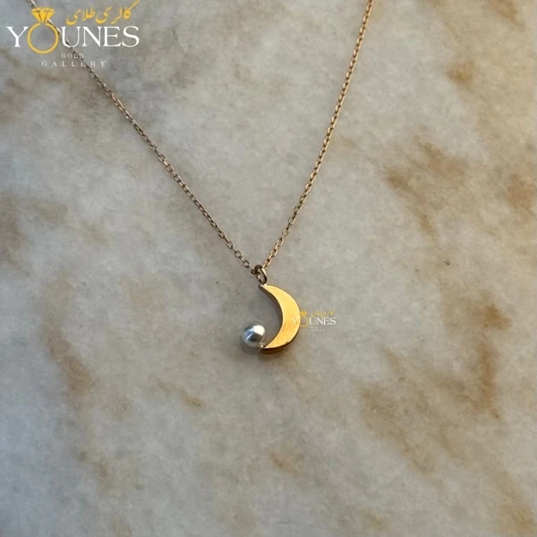 گردنبند طلا ماه و مروارید
